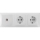 Aigostar - Ethernet lizdas ir 2 SCHUKO lizdai su baltu rėmeliu