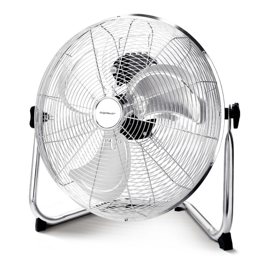 Aigostar - Grindų ventiliatorius 60W/230V 44,5 cm blizgus chromas