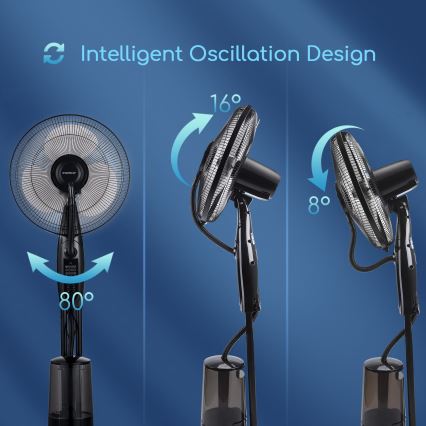 Aigostar - Grindų ventiliatorius su vandens purškimu 75W/230V + VP