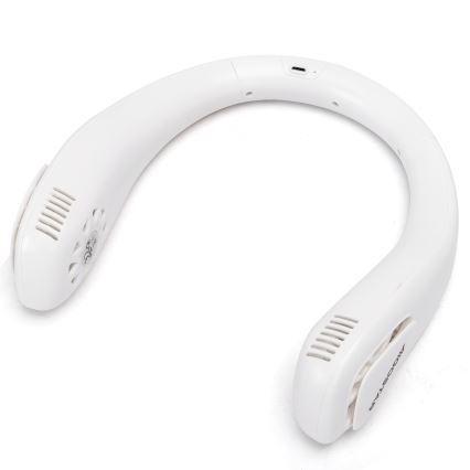 Aigostar - Įkraunamas kaklo ventiliatorius 4W/5V 2000mAh balta