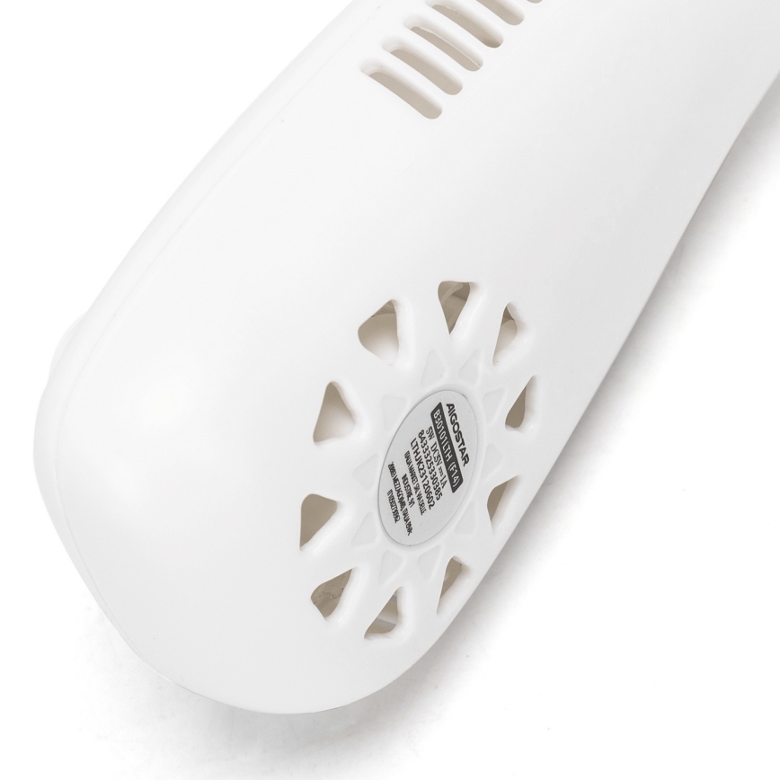 Aigostar - Įkraunamas kaklo ventiliatorius 4W/5V 2000mAh balta