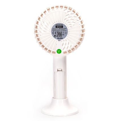 Aigostar - Įkraunamas kišeninis ventiliatorius 3W/5V 1500mAh USB balta