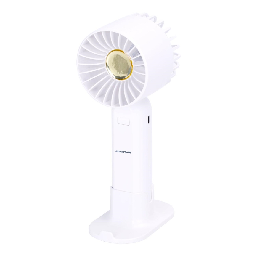 Aigostar - Įkraunamas kišeninis ventiliatorius 4W/5V 500mAh USB balta
