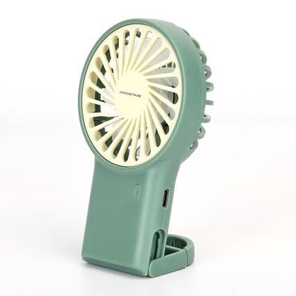 Aigostar - Įkraunamas kišeninis ventiliatorius 4W/5V 500mAh USB žalia