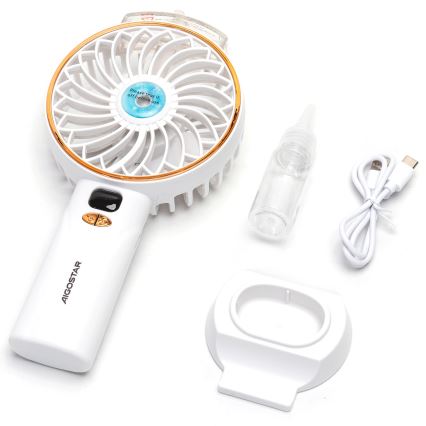 Aigostar - Įkraunamas kišeninis ventiliatorius 5W/5V 2400mAh USB balta