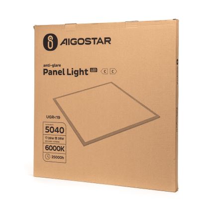 Aigostar - Įleidžiamas LED lubų panelis LED/28W/230V aukšto efektyvumo UGR19 6000K 59,5x59,5 cm