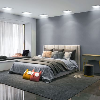Aigostar - įleidžiamas LED šviestuvas 12W/230V 6500K 17,5x17,5 cm, baltas