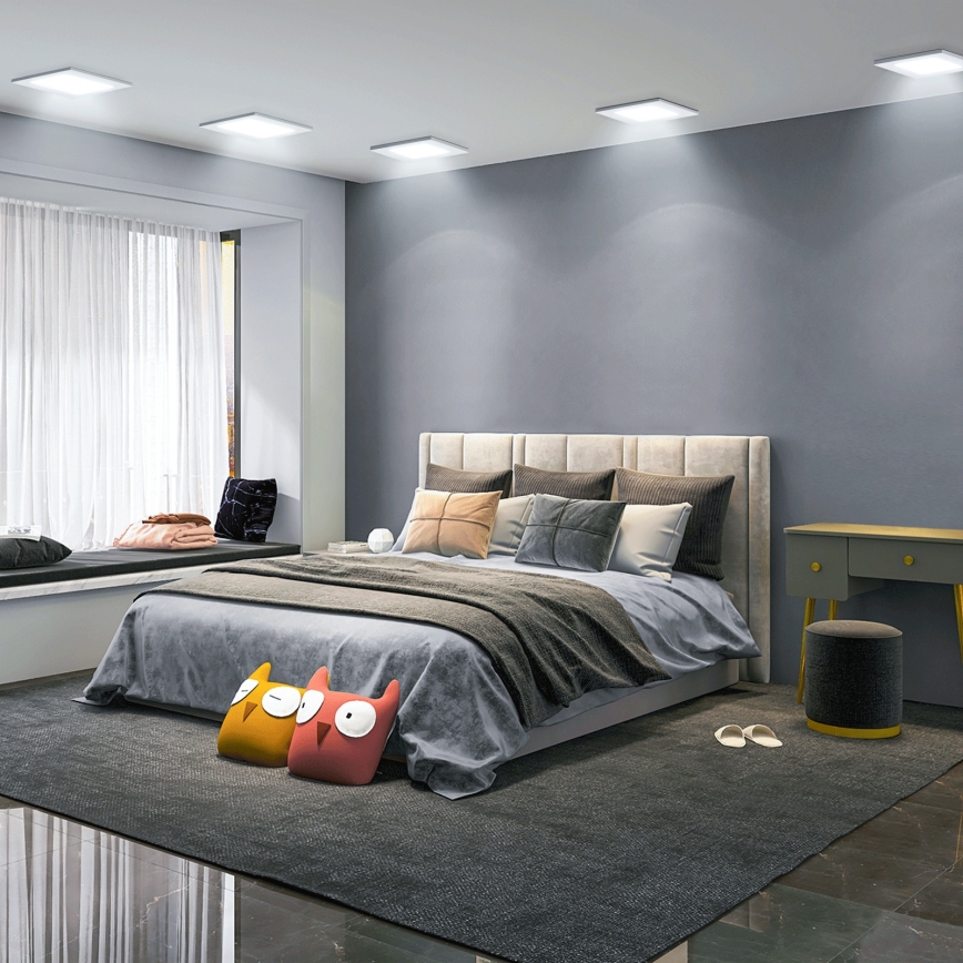 Aigostar - įleidžiamas LED šviestuvas 12W/230V 6500K 17,5x17,5 cm, baltas