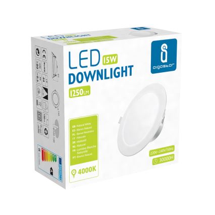 Aigostar - LED vonios įleidžiamas šviestuvas LED/15W/230V 4000K IP44 skersmuo 14,5 cm balta