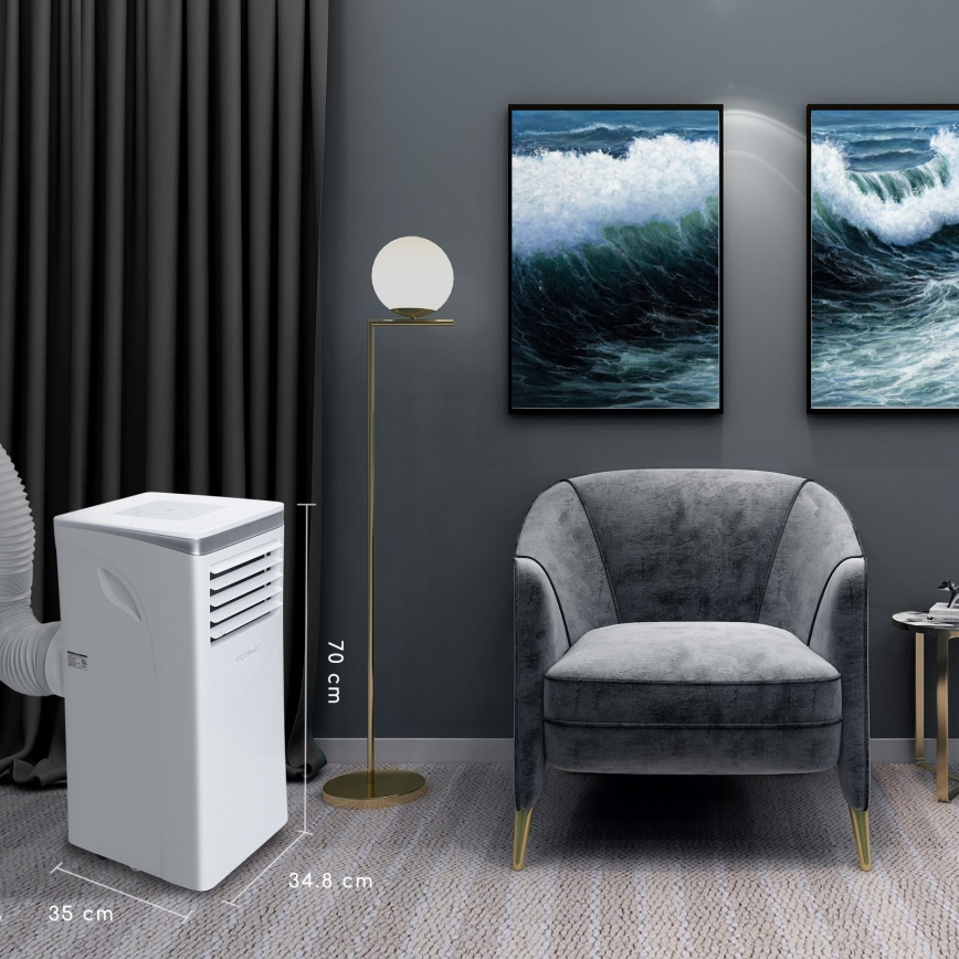 Aigostar - Išmanus mobilus baltas oro kondicionierius 3 viename 1003W/230V 9000 BTU Wi-Fi + nuotolinis valdymas