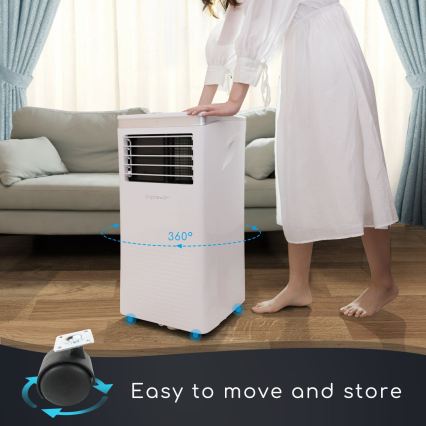 Aigostar - Išmanus mobilus baltas oro kondicionierius 3 viename 1003W/230V 9000 BTU Wi-Fi + nuotolinis valdymas