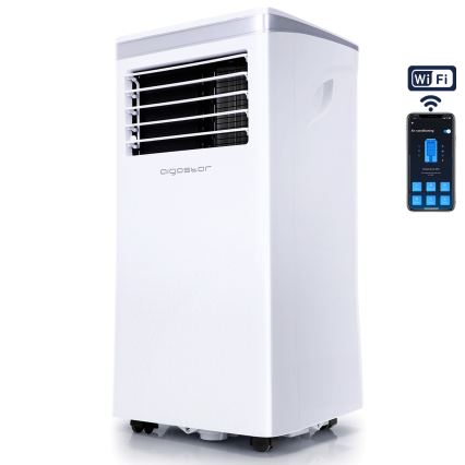 Aigostar - Išmanus mobilus baltas oro kondicionierius 3 viename 1003W/230V 9000 BTU Wi-Fi + nuotolinis valdymas