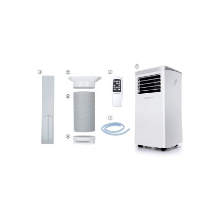 Aigostar - Išmanus mobilus baltas oro kondicionierius 3 viename 1003W/230V 9000 BTU Wi-Fi + nuotolinis valdymas