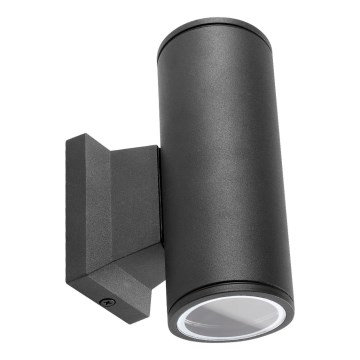 Aigostar - Juodas apvalus lauko sieninis šviestuvas 2xGU10/35W/230V IP65
