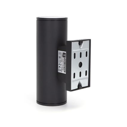 Aigostar - Juodas apvalus lauko sieninis šviestuvas 2xGU10/35W/230V IP65