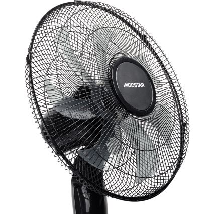 Aigostar - stovintis ventiliatorius, 50 W / 230 V, 130 cm aukščio, juodas, su nuotolinio valdymo pultu