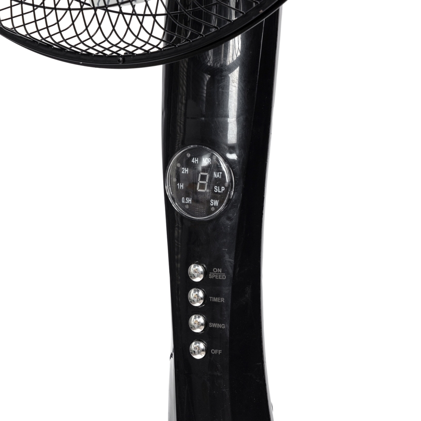 Aigostar - stovintis ventiliatorius, 50 W / 230 V, 130 cm aukščio, juodas, su nuotolinio valdymo pultu