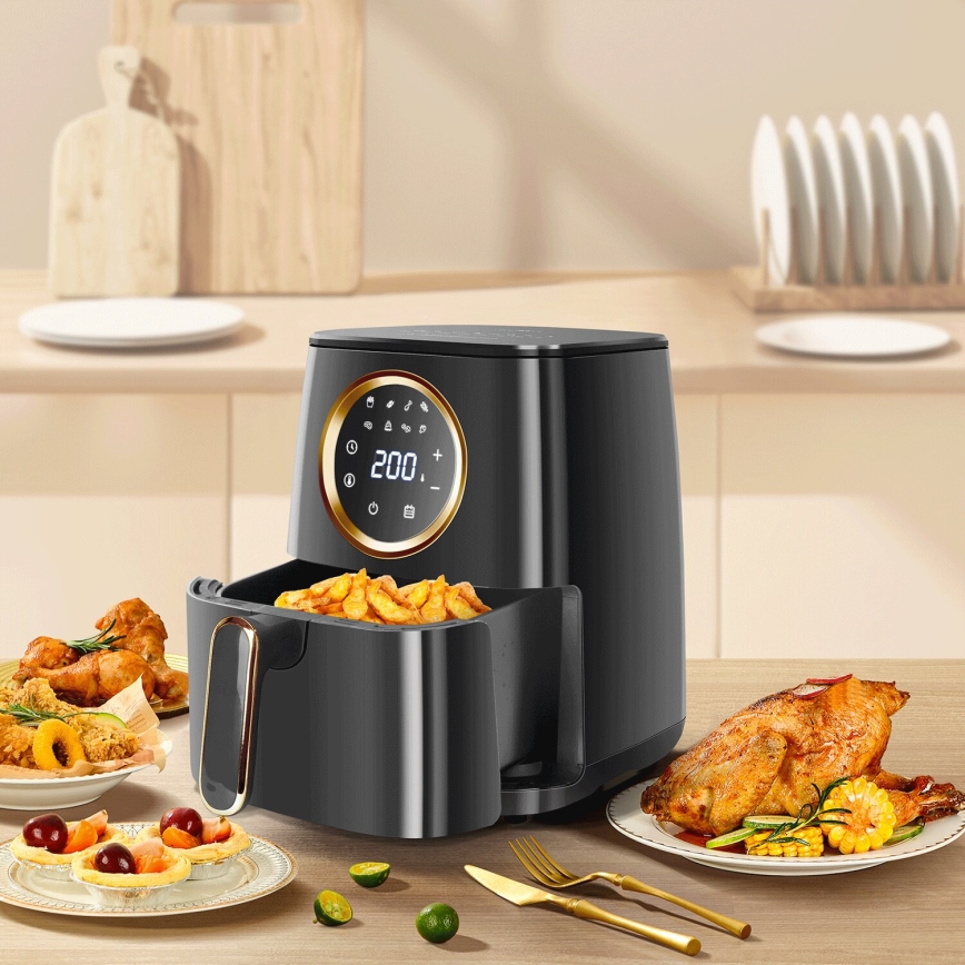 Aigostar - Karšto oro gruzdintuvė 1400W/230V 4,2l juoda