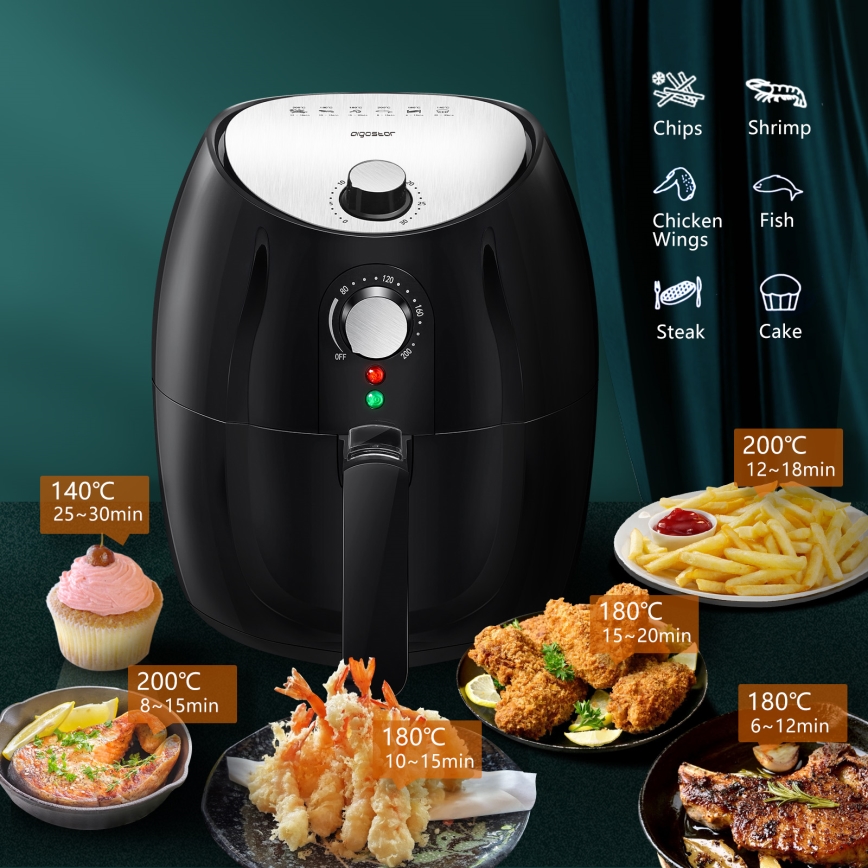 Aigostar - Karšto oro gruzdintuvė 1500W/230V 3,5l juoda