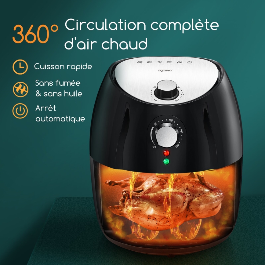 Aigostar - Karšto oro gruzdintuvė 1500W/230V 3,5l juoda