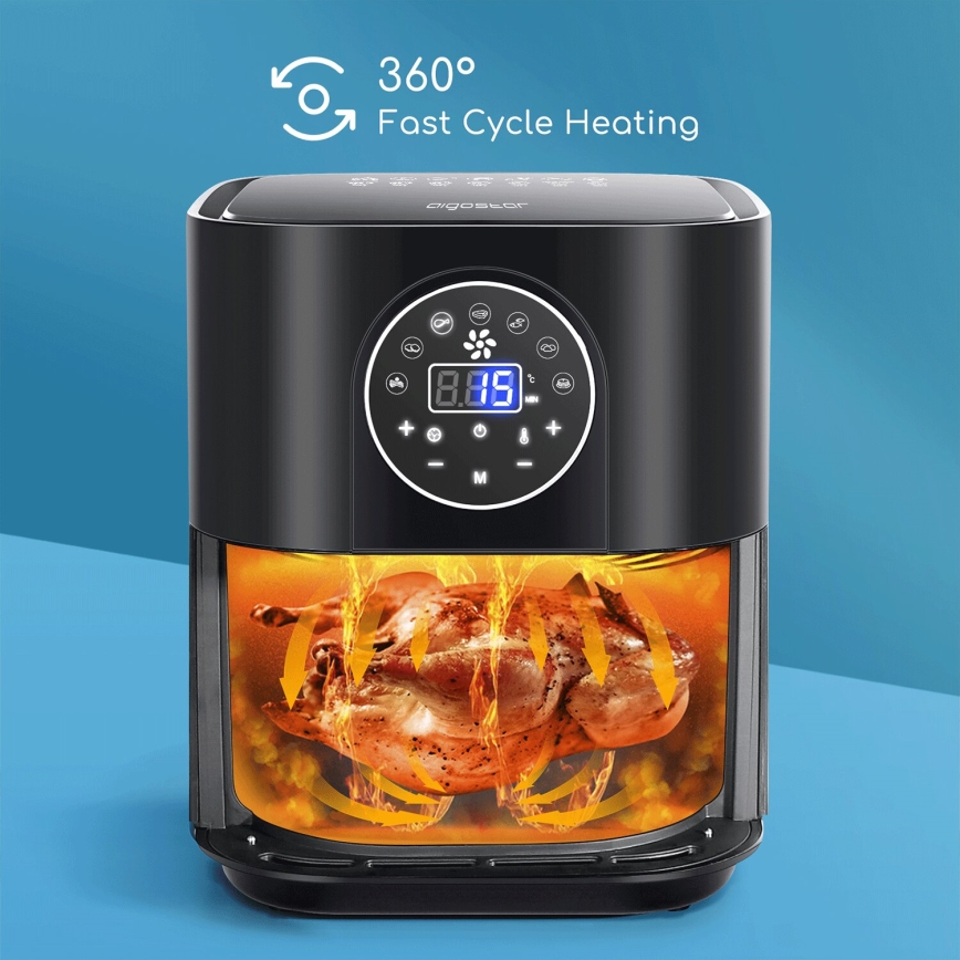 Aigostar - Karšto oro gruzdintuvė 1500W/230V 3,5l juoda