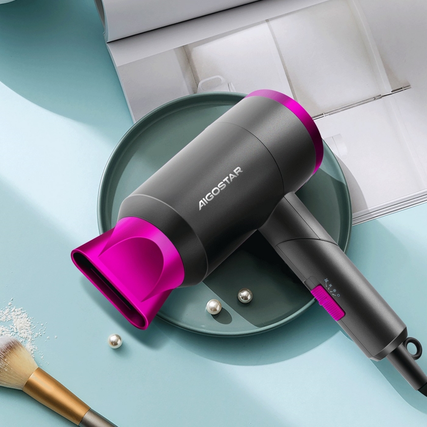 Aigostar - Kelioninis plaukų džiovintuvas 1800W/230V violetinė/juoda