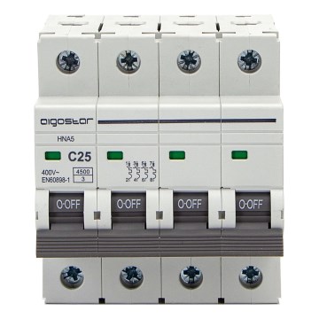 Aigostar - Keturių fazių automatinis išjungiklis 4P-25A-C 400V