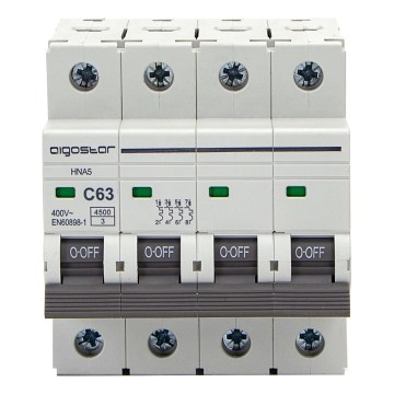 Aigostar - Keturių fazių automatinis išjungiklis 4P-63A-C 400V