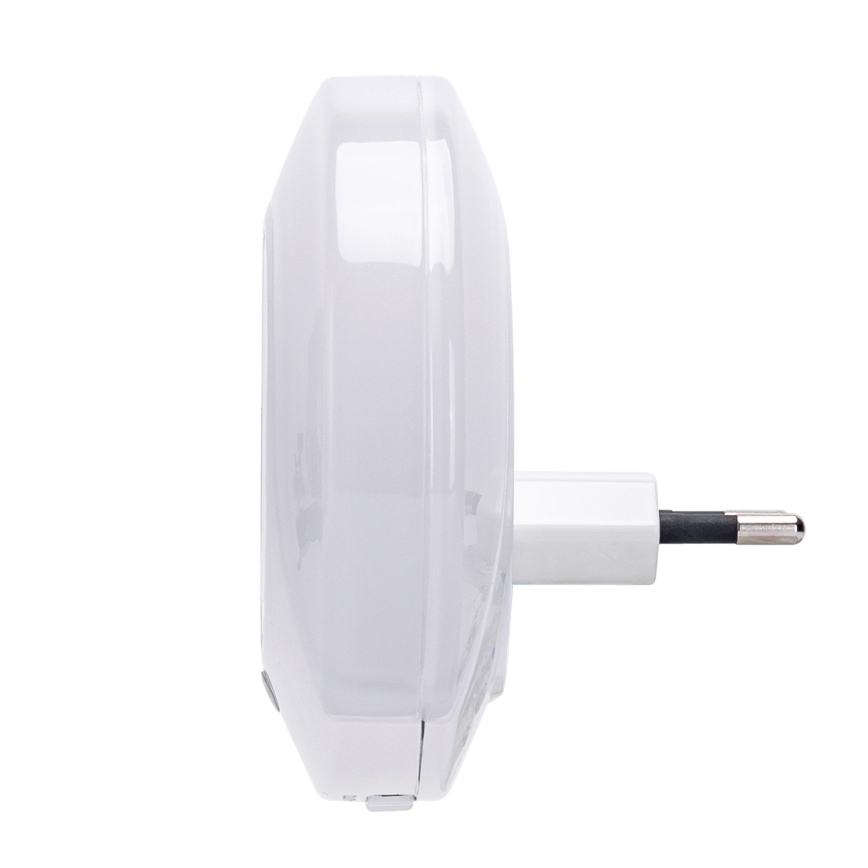 Aigostar - LED naktinis šviestuvas su sutemų jutikliu, kištukinis, su USB LED/0,4W/230V