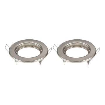 Aigostar - Komplektas (2 vnt.) rėmelių įleidžiamam GU10 šviestuvui Ø 8 cm, matinis chromas