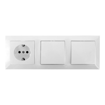 Aigostar - komplektas 2 vnt.: sieninis jungiklis su SCHUKO lizdu 1x16A/250V