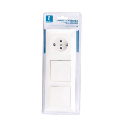 Aigostar - KOMPLEKTAS 2 vnt. sieninių jungiklių su SCHUKO lizdu 1x16A/250V