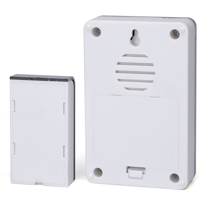 Aigostar - KOMPLEKTAS 2x Bevielis durų skambutis 3xAA/12V IP44 balta