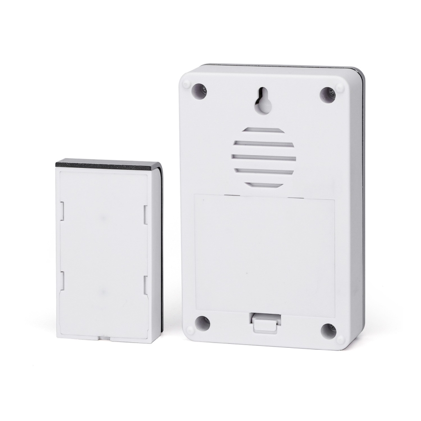 Aigostar - KOMPLEKTAS 2x Bevielis durų skambutis 3xAA/12V IP44 sidabras