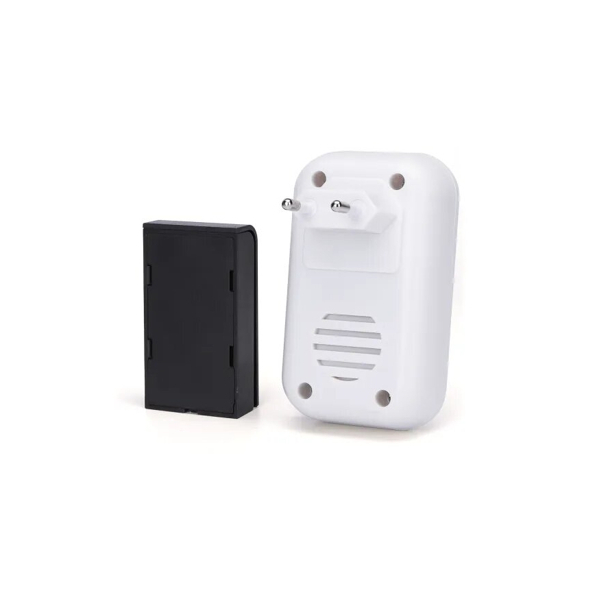 Aigostar - KOMPLEKTAS 2x Bevielis prijungiamas durų skambutis 230V/12V IP44 balta/juoda