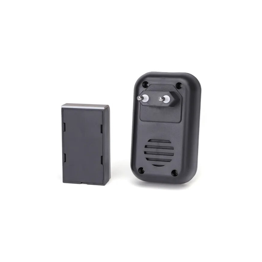Aigostar - KOMPLEKTAS 2x Bevielis prijungiamas durų skambutis 230V/12V IP44 juoda/varis