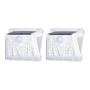 Aigostar - KOMPLEKTAS 2x LED lauko šviestuvas, įkraunamas saulės energija su jutikliu LED/1,48W/3,7V IP65