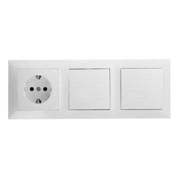 Aigostar - KOMPLEKTAS 2x Namų jungiklis su lizdu 1x16A/250V SCHUKO