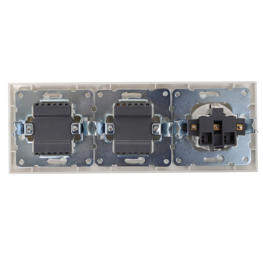 Aigostar - KOMPLEKTAS 2x Namų jungiklis su lizdu 1x16A/250V SCHUKO