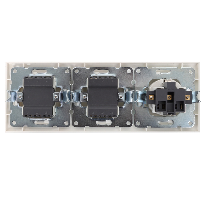 Aigostar - KOMPLEKTAS 2x Namų jungiklis su lizdu 1x16A/250V SCHUKO