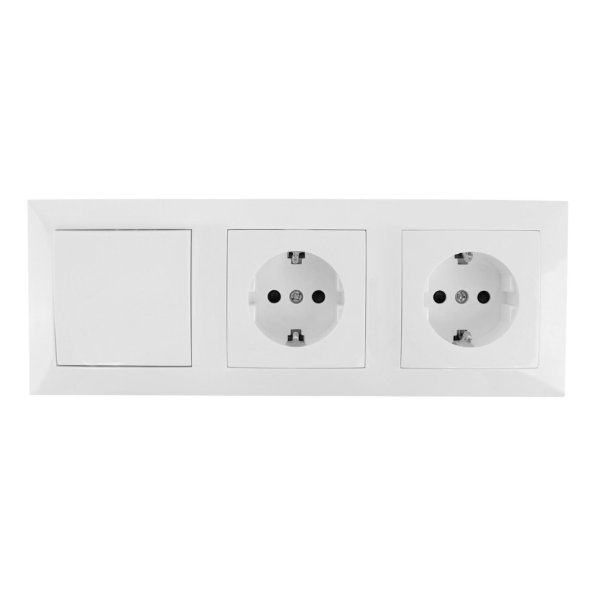 Aigostar - KOMPLEKTAS 2x Namų kištukinis lizdas su jungikliu 2x16A/250V