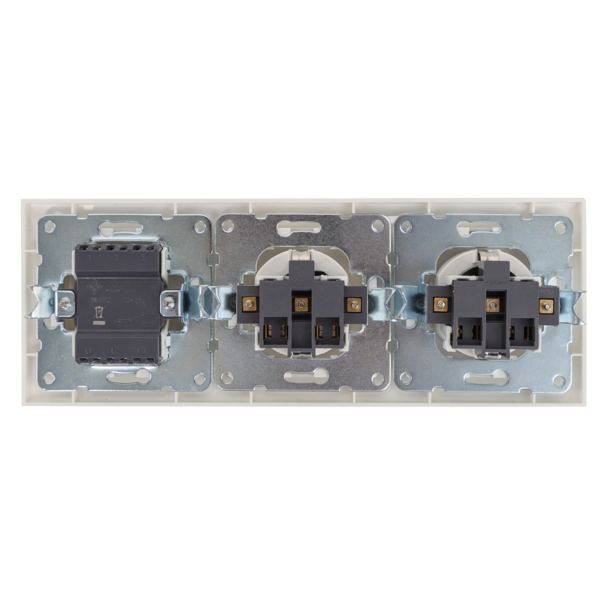 Aigostar - KOMPLEKTAS 2x Namų kištukinis lizdas su jungikliu 2x16A/250V