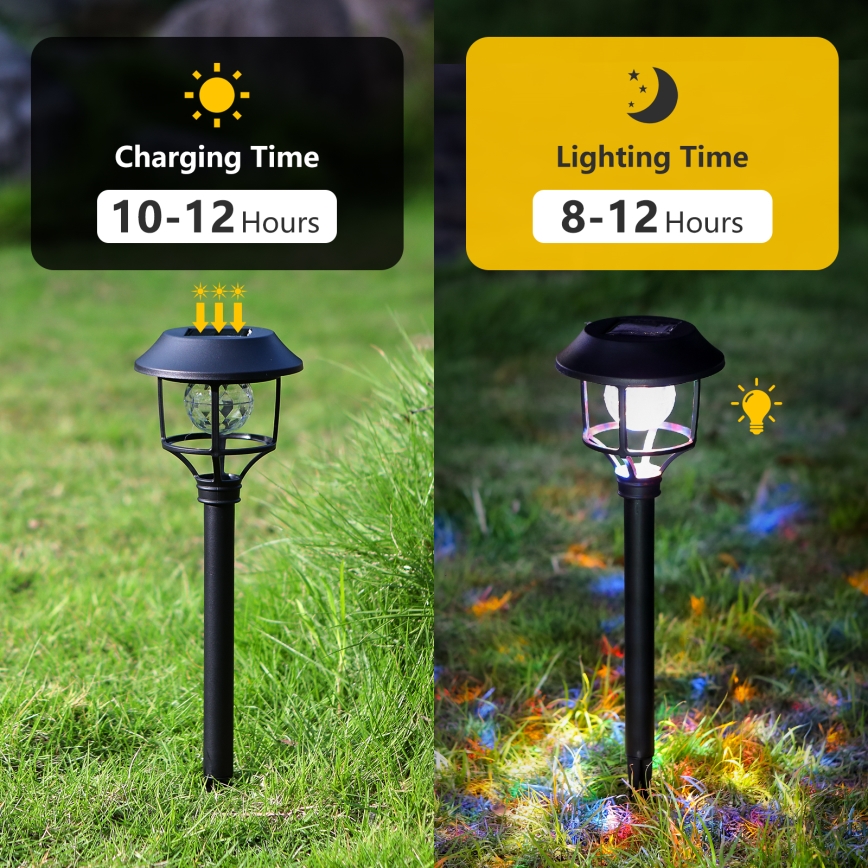 Aigostar - KOMPLEKTAS 4x LED RGB saulės energija įkraunamas šviestuvas LED/0,2W/2V IP44
