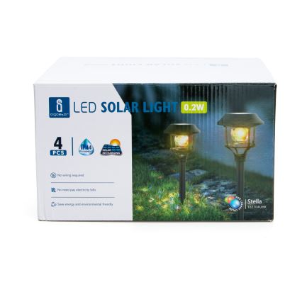 Aigostar - KOMPLEKTAS 4x LED RGB saulės energija įkraunamas šviestuvas LED/0,2W/2V IP44