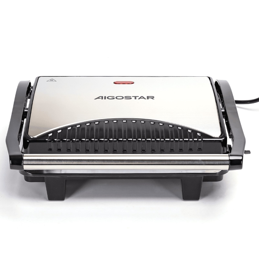 Aigostar - Kontaktinis grilis 1000W/230V juoda/matinis chromas