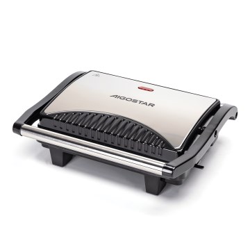 Aigostar - Kontaktinis grilis 1000W/230V juoda/matinis chromas