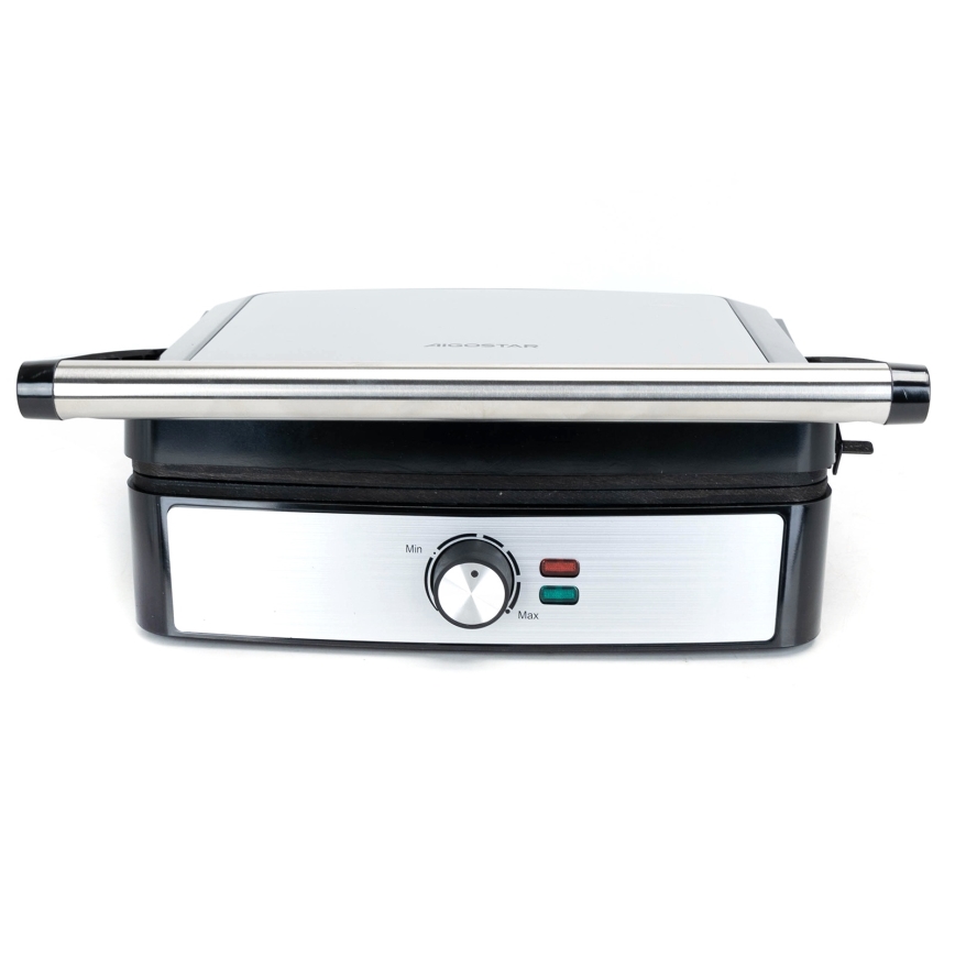 Aigostar - Kontaktinis grilis 2200W/230V juodas/nerūdijančio plieno