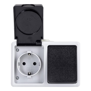Aigostar - Lauko jungiklis 1P su lizdu 1x16A/250V IP54