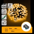 Aigostar - lauko LED kalėdinė girlianda 100xLED/8 funkcijų 3xAA 10,3m IP44 šiltai balta