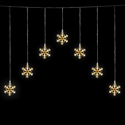 Aigostar - lauko LED kalėdinė girlianda, 84 LED, 8 apšvietimo režimai, 1,2 × 1 m, IP44, šiltai balta, su snaigėmis